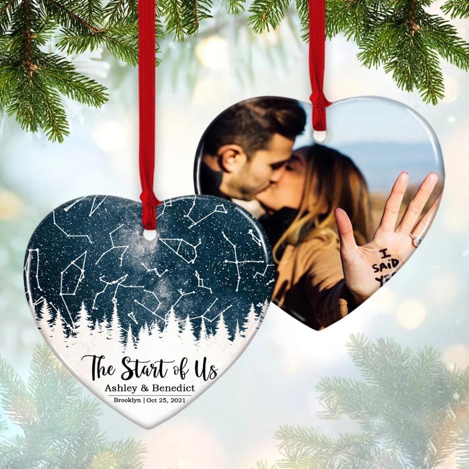 The Start Of Us - Personalized Photo Ceramic Ornament - Gift For Him, Her - Image 10