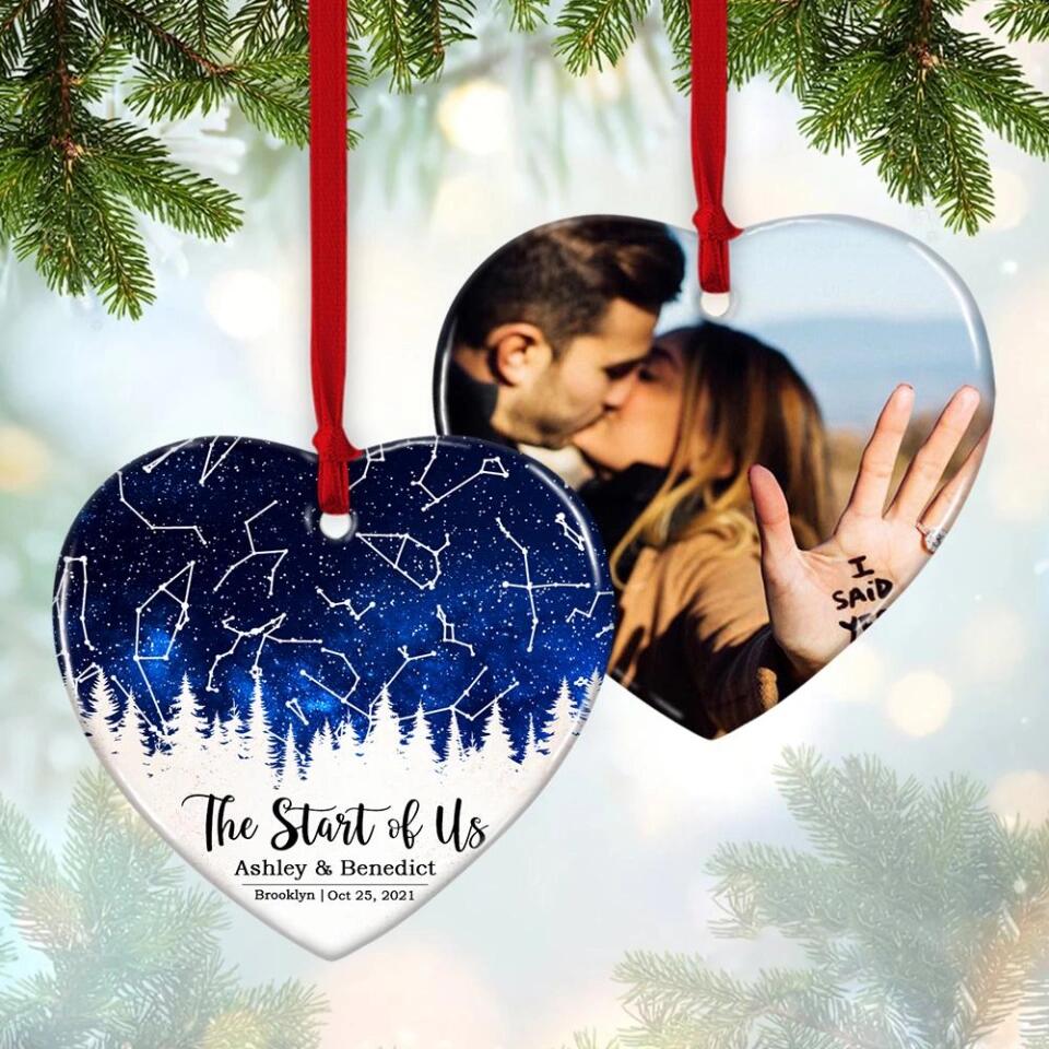 The Start Of Us - Personalized Photo Ceramic Ornament - Gift For Him, Her - Image 12