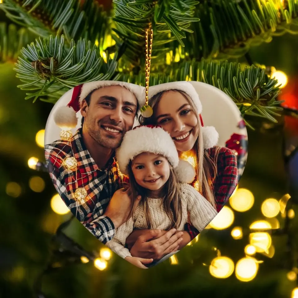 The Start Of Us - Personalized Photo Ceramic Ornament - Gift For Him, Her - Image 13