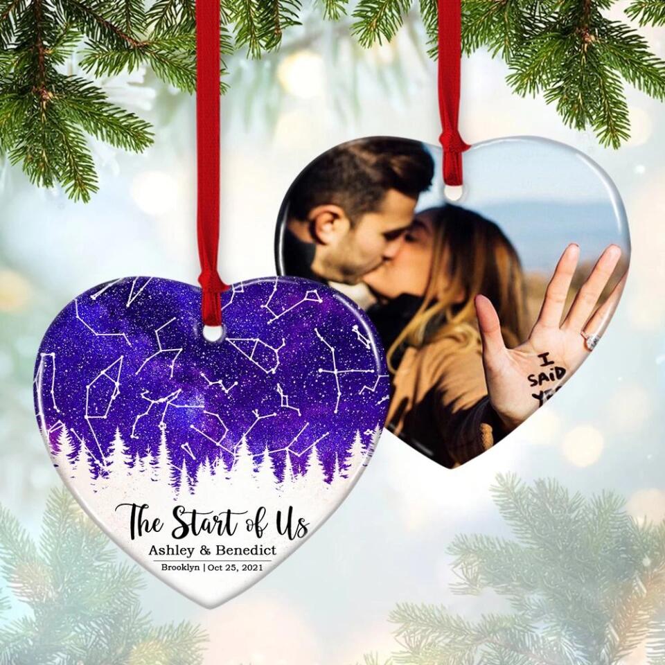 The Start Of Us - Personalized Photo Ceramic Ornament - Gift For Him, Her - Image 15