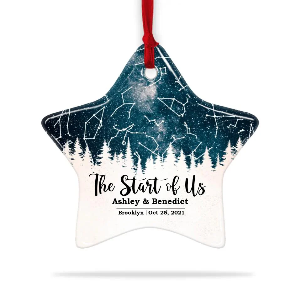 The Start Of Us - Personalized Photo Ceramic Ornament - Gift For Him, Her - Image 18