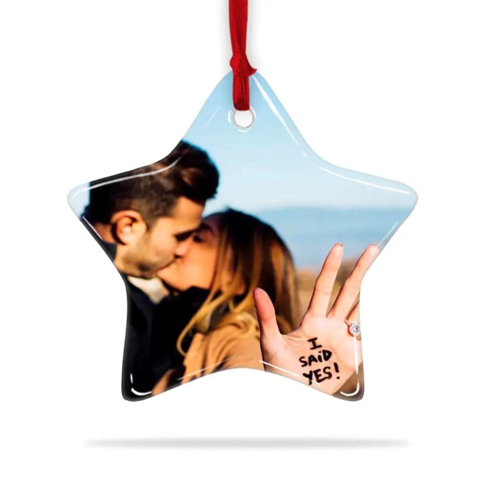 The Start Of Us - Personalized Photo Ceramic Ornament - Gift For Him, Her - Image 19