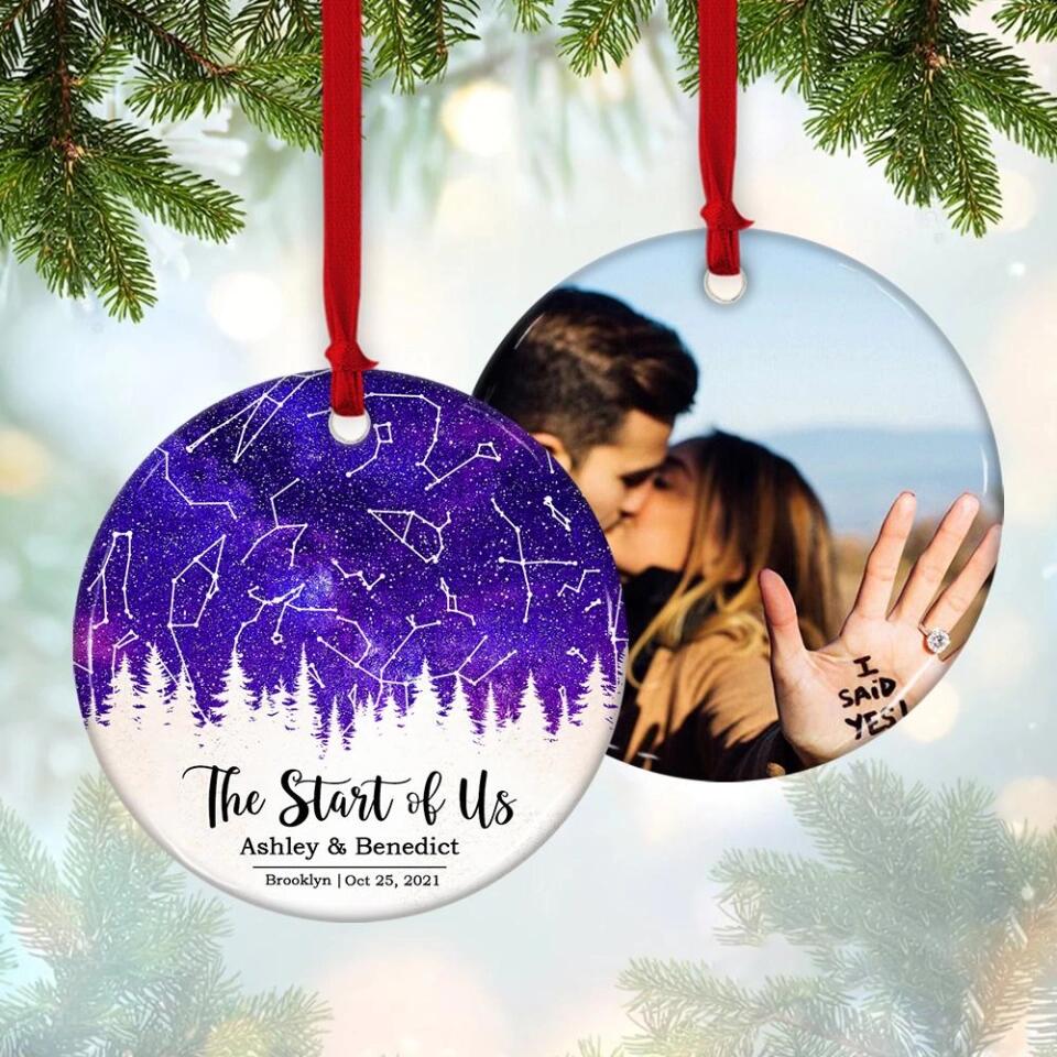 The Start Of Us - Personalized Photo Ceramic Ornament - Gift For Him, Her - Image 5