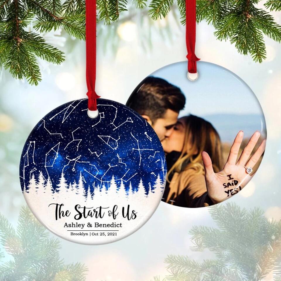 The Start Of Us - Personalized Photo Ceramic Ornament - Gift For Him, Her - Image 6