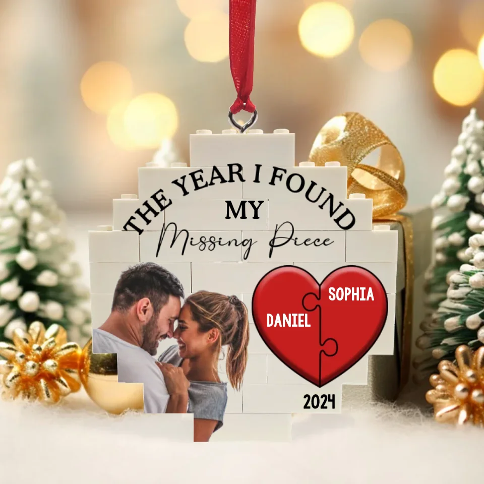 The Year I Found My Missing Piece - Personalized Custom Puzzle Ornament - Christmas Gift for Couples - Image 2