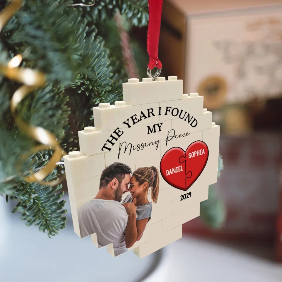 The Year I Found My Missing Piece - Personalized Custom Puzzle Ornament - Christmas Gift for Couples - Image 3
