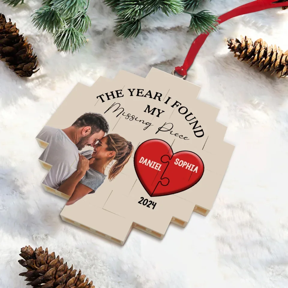 The Year I Found My Missing Piece - Personalized Custom Puzzle Ornament - Christmas Gift for Couples - Image 4