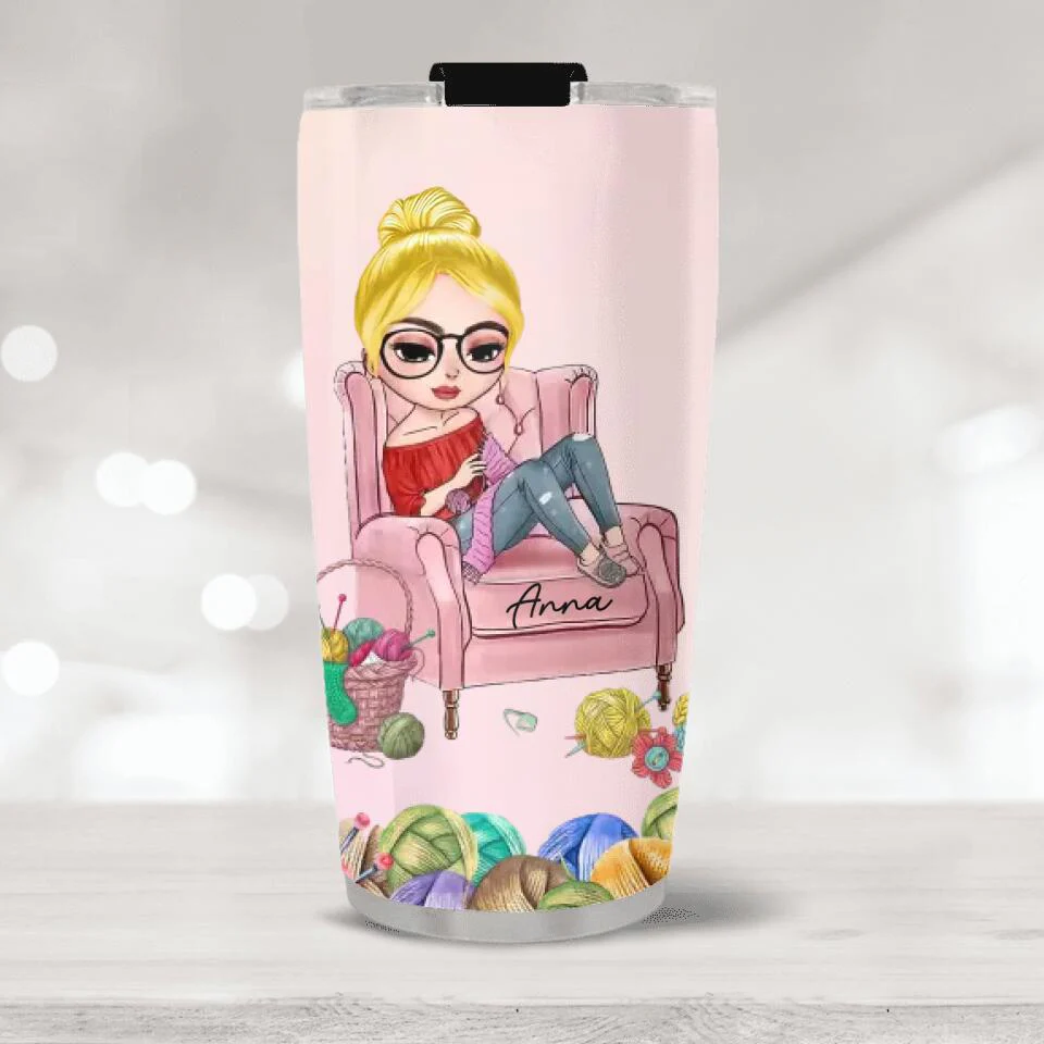 Crocheting Yarns, Things I Do in My Spare Time - Personalized Tumbler - Birthday Gift for Crocheter - Image 3