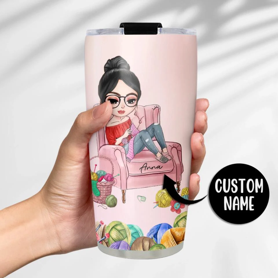 Crocheting Yarns, Things I Do in My Spare Time - Personalized Tumbler - Birthday Gift for Crocheter - Image 5