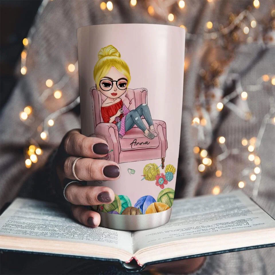 Crocheting Yarns, Things I Do in My Spare Time - Personalized Tumbler - Birthday Gift for Crocheter - Image 8