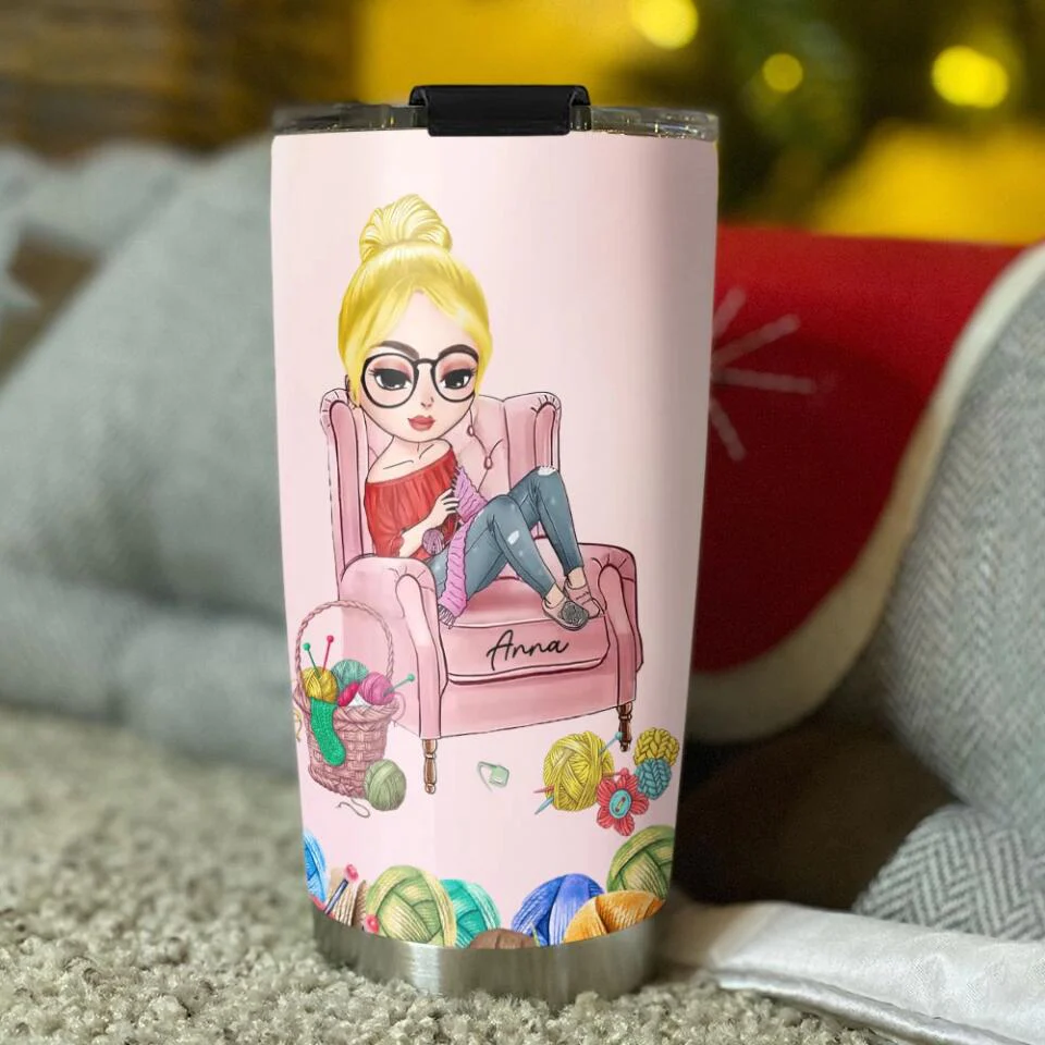 Crocheting Yarns, Things I Do in My Spare Time - Personalized Tumbler - Birthday Gift for Crocheter - Image 9
