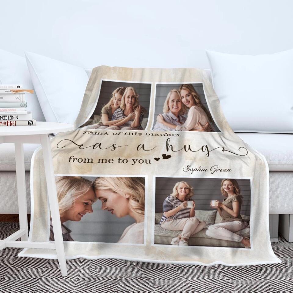 Think Of This Blanket As A Hug - Personalized Blanket - Best Gifts For Mom Grandma Lovers - 208IHPBNBL100 - Image 3