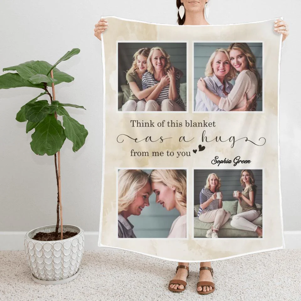 Think Of This Blanket As A Hug - Personalized Blanket - Best Gifts For Mom Grandma Lovers - 208IHPBNBL100 - Image 4