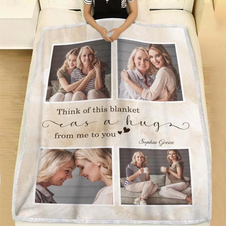 Think Of This Blanket As A Hug - Personalized Blanket - Best Gifts For Mom Grandma Lovers - 208IHPBNBL100 - Image 5