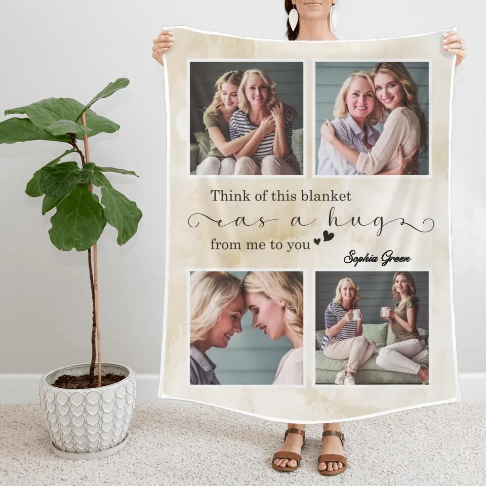 Think Of This Blanket As A Hug - Personalized Blanket - Best Gifts For Mom Grandma Lovers - 208IHPBNBL100 - Image 6