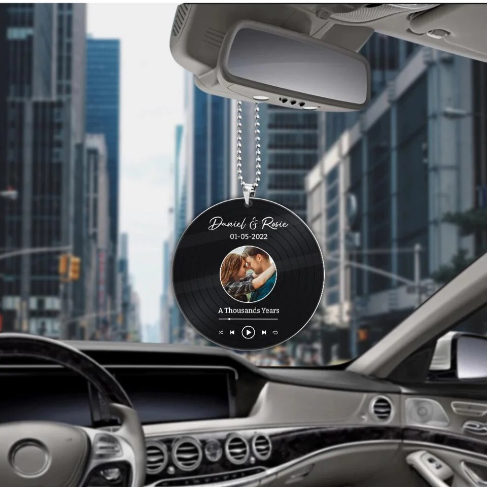 Personalized Valentine Gifts - This Is Our First Date - Personalized Upload Photo Car Ornament - Best Gift For Him/Her For Husband/Wife On Anniversary - Valentine's Gift - 212IHPNPOR689 - Image 3