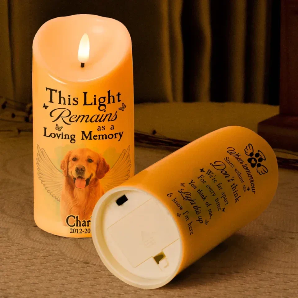 This Light Remains as a Loving Memory - When Tomorrow Starts Without Me - Personalized LED Candle - Memorial Gift For Loss Pet - Image 3