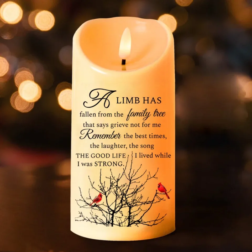 Those We Love Don't Go Away They Walk Beside Us Every Day - Cardinal Memorial Led Candle - Sympathy Gift for Loss of Loved Ones - Image 6