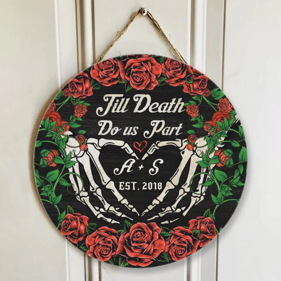 Couple Wooden Sign Till Death Do Us Apart Personalized Wooden Sign - Image 3