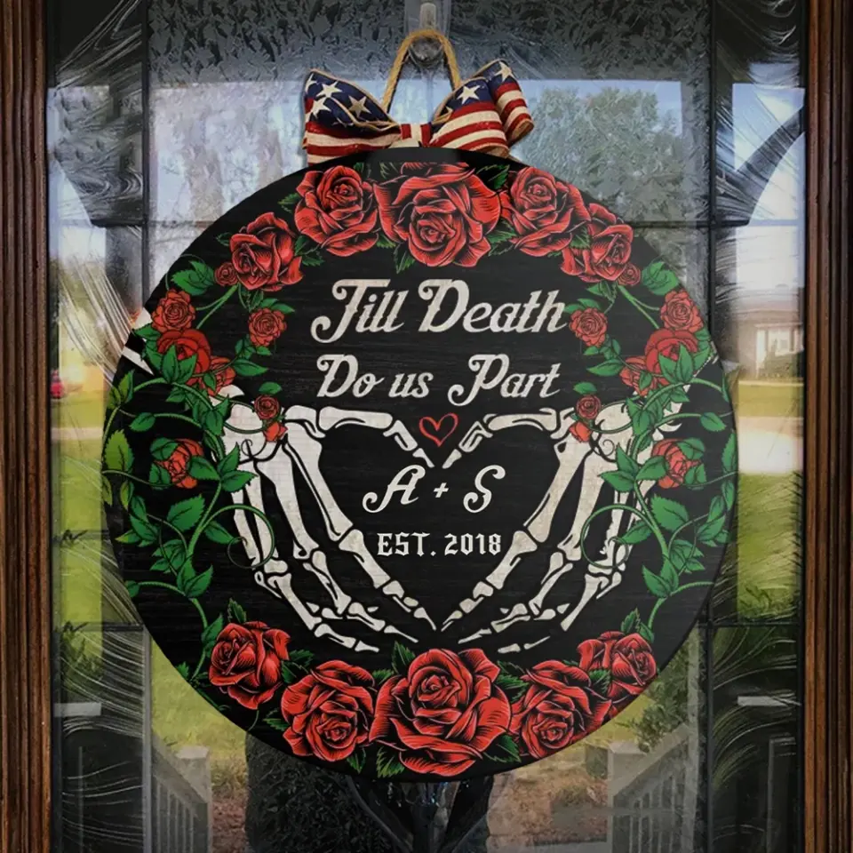 Couple Wooden Sign Till Death Do Us Apart Personalized Wooden Sign - Image 4