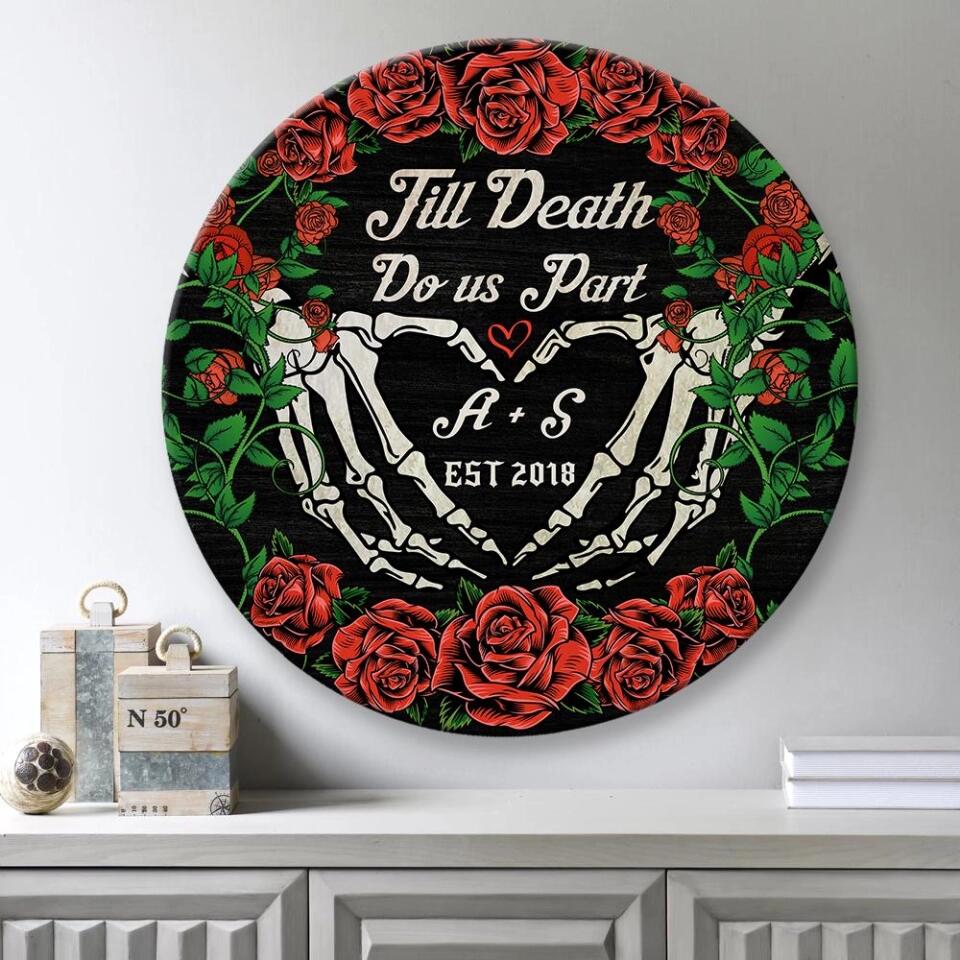 Couple Wooden Sign Till Death Do Us Apart Personalized Wooden Sign - Image 5