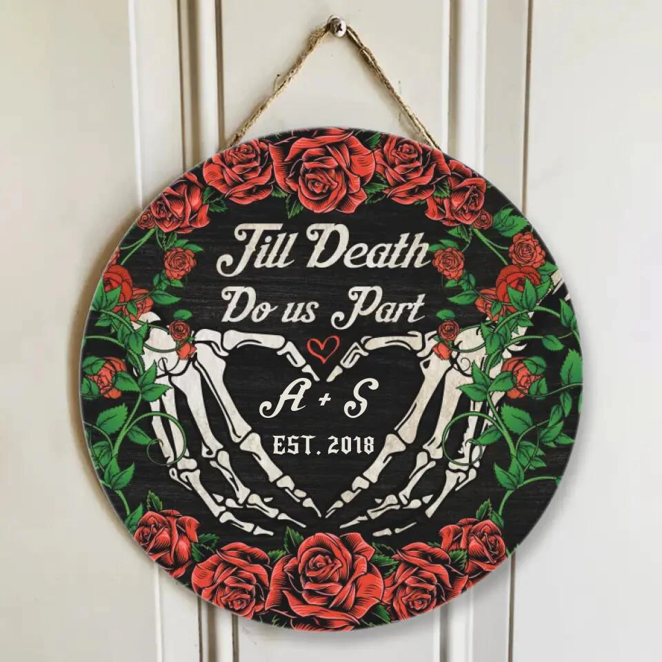 Couple Wooden Sign Till Death Do Us Apart Personalized Wooden Sign - Image 7