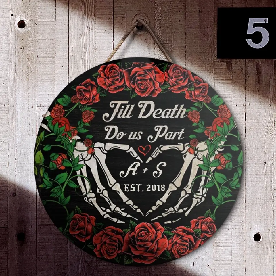 Couple Wooden Sign Till Death Do Us Apart Personalized Wooden Sign - Image 8