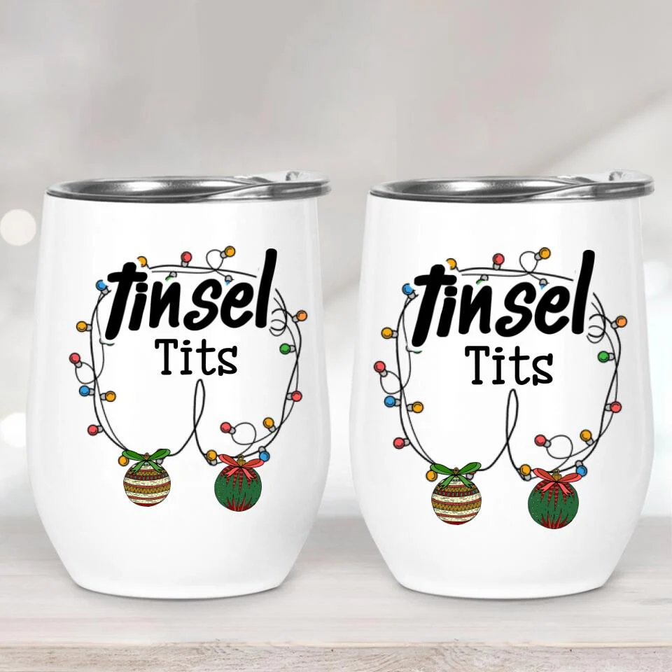 Tinsel Tits Wine Tumbler Funny Gift For Her Christmas Gift - Image 2