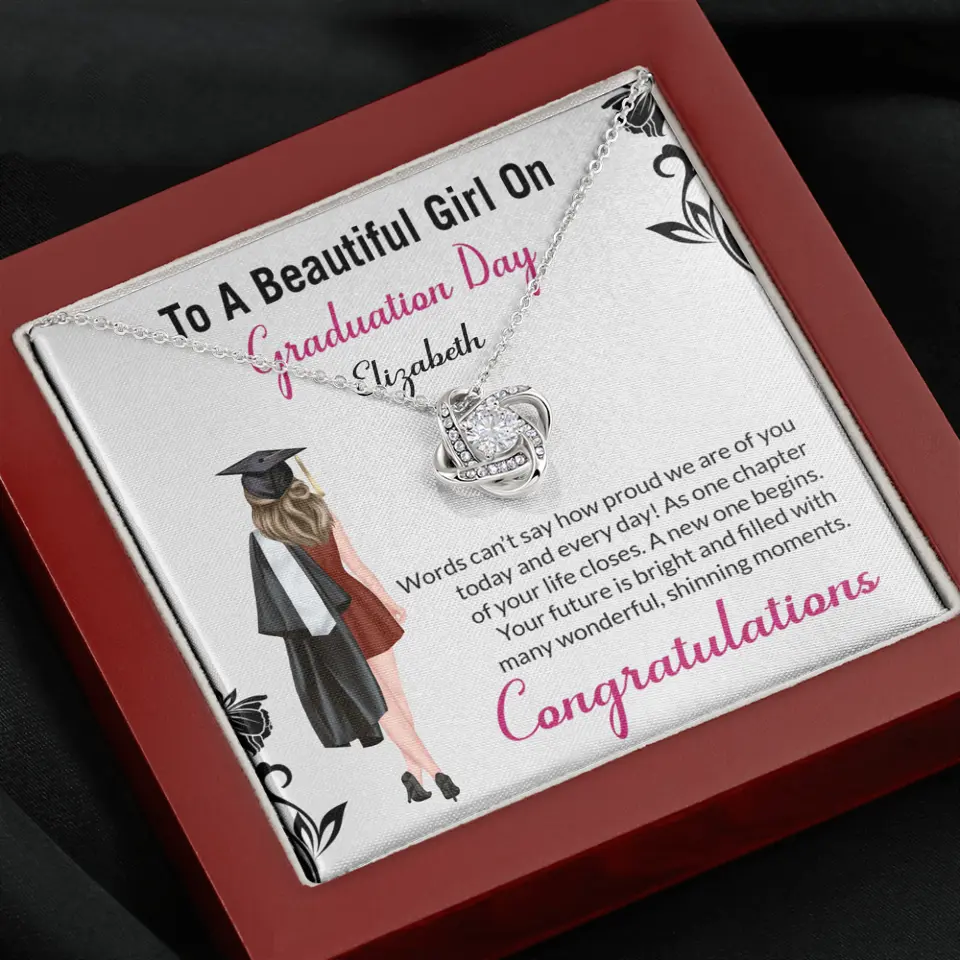To A Beautiful Girl On Graduation Day - Personalized Necklace - Graduation Gift For Daughter/Sister - Image 10