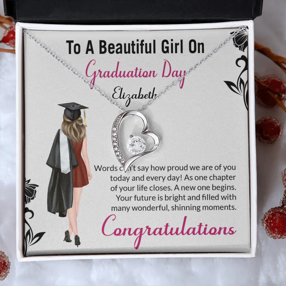 To A Beautiful Girl On Graduation Day - Personalized Necklace - Graduation Gift For Daughter/Sister - Image 15