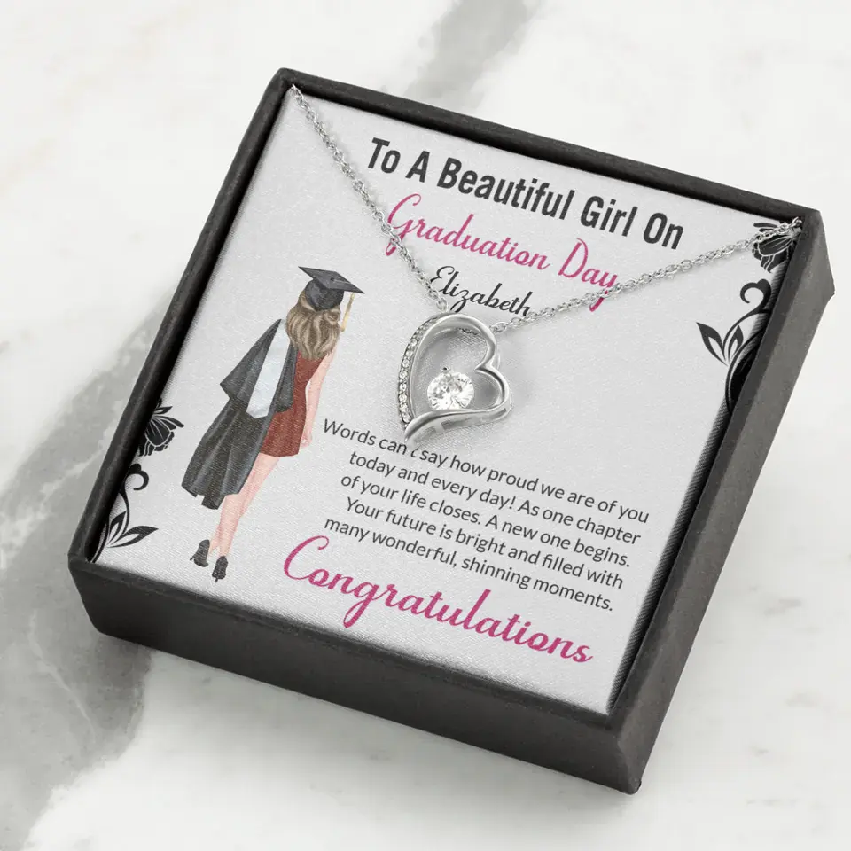 To A Beautiful Girl On Graduation Day - Personalized Necklace - Graduation Gift For Daughter/Sister - Image 16