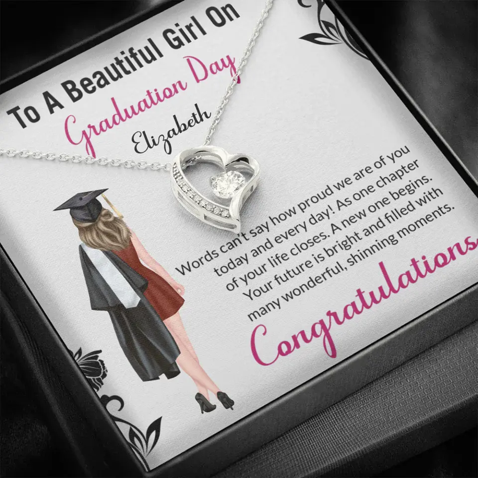 To A Beautiful Girl On Graduation Day - Personalized Necklace - Graduation Gift For Daughter/Sister - Image 21