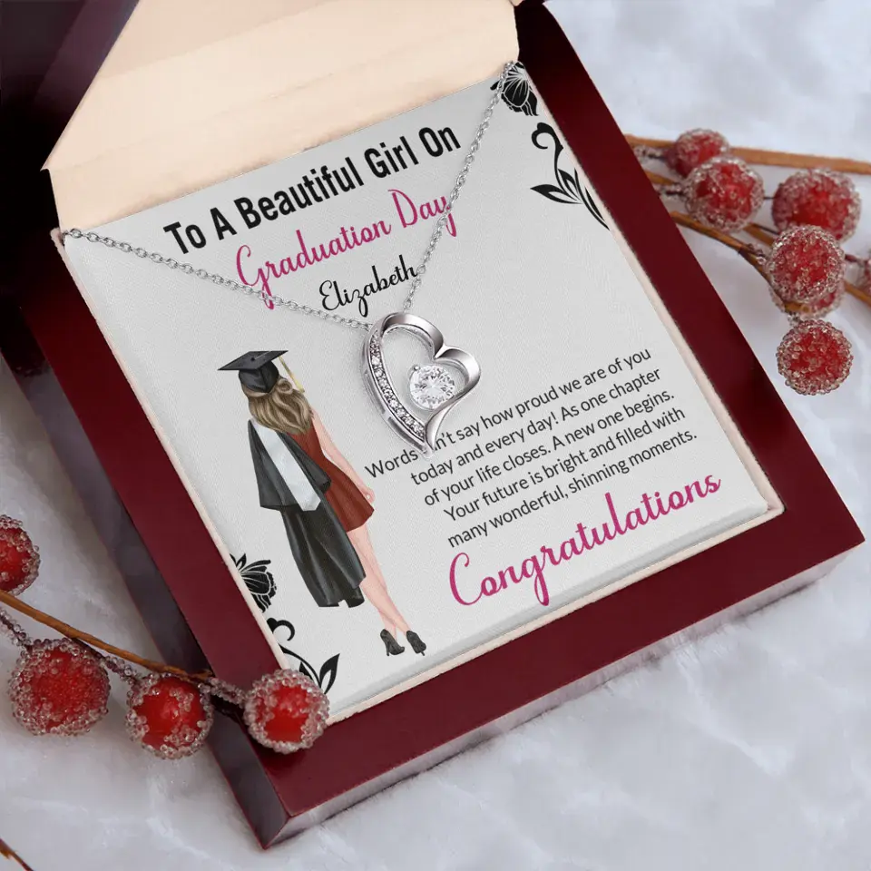 To A Beautiful Girl On Graduation Day - Personalized Necklace - Graduation Gift For Daughter/Sister - Image 27
