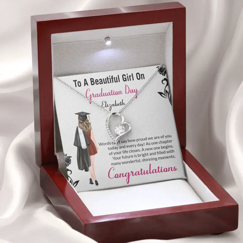 To A Beautiful Girl On Graduation Day - Personalized Necklace - Graduation Gift For Daughter/Sister - Image 28