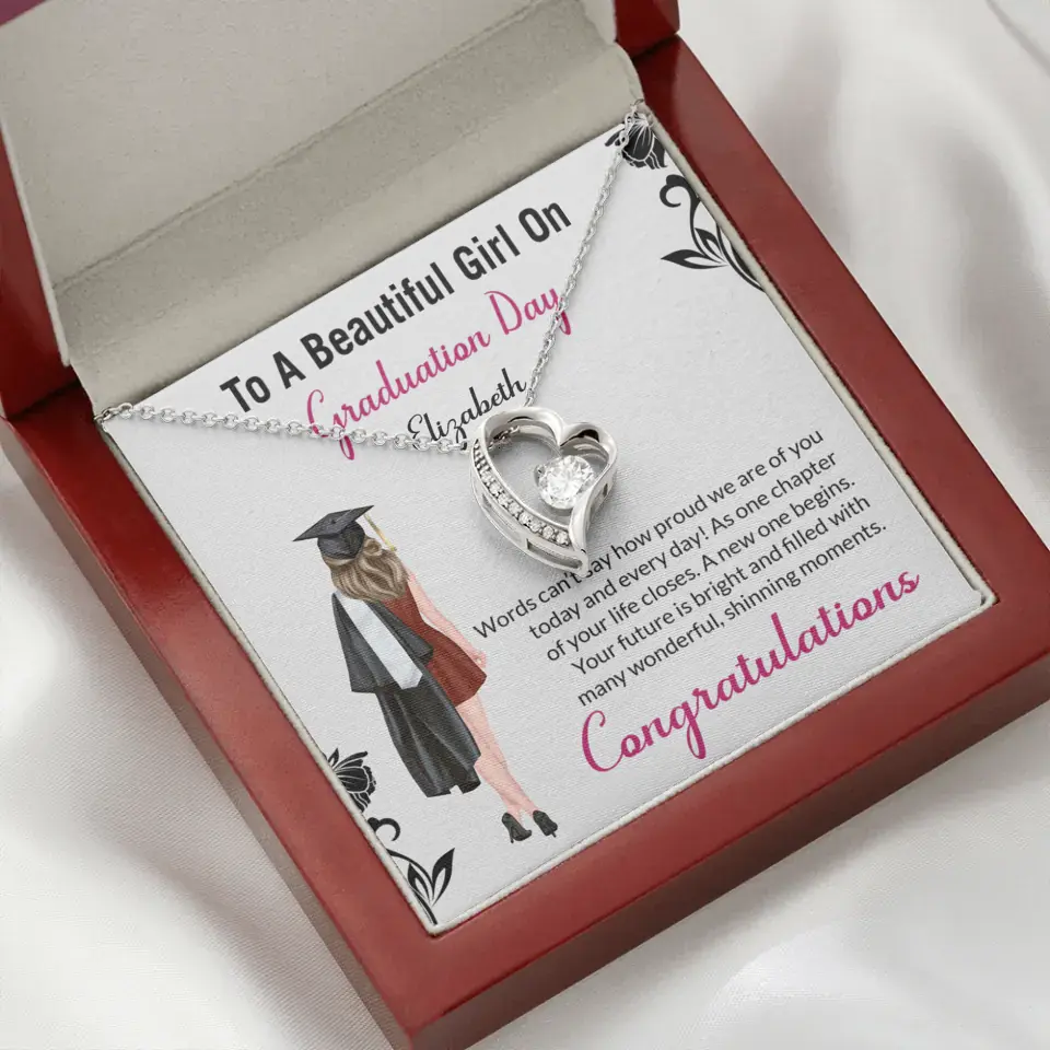 To A Beautiful Girl On Graduation Day - Personalized Necklace - Graduation Gift For Daughter/Sister - Image 29