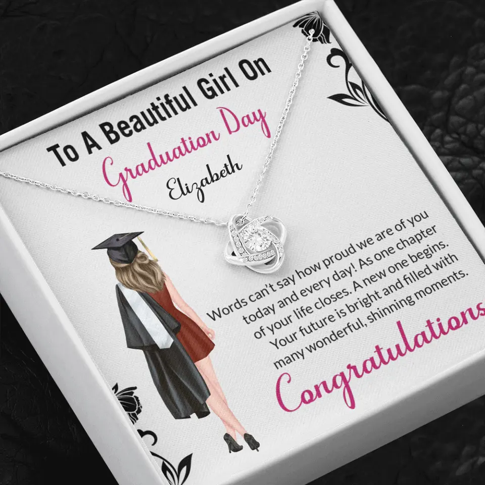 To A Beautiful Girl On Graduation Day - Personalized Necklace - Graduation Gift For Daughter/Sister - Image 3