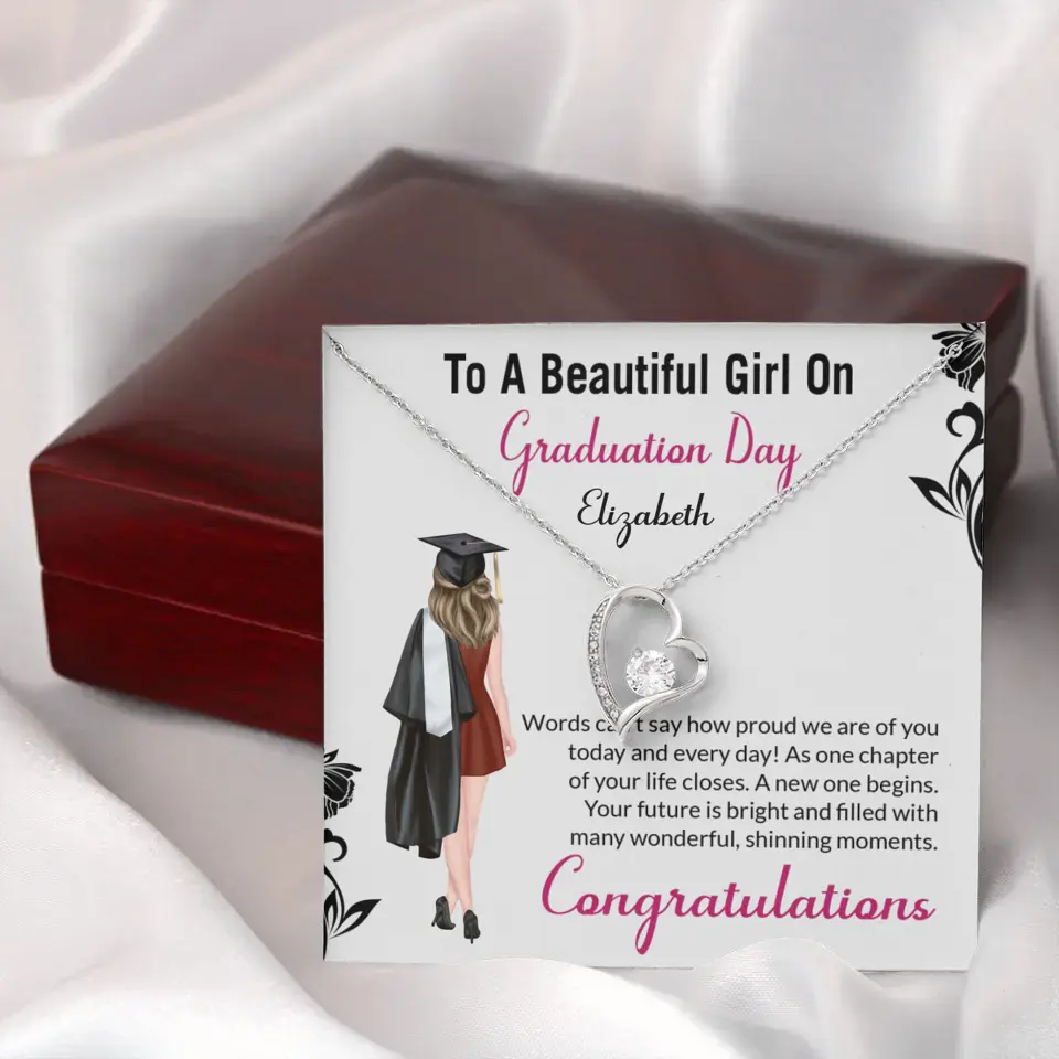 To A Beautiful Girl On Graduation Day - Personalized Necklace - Graduation Gift For Daughter/Sister - Image 30