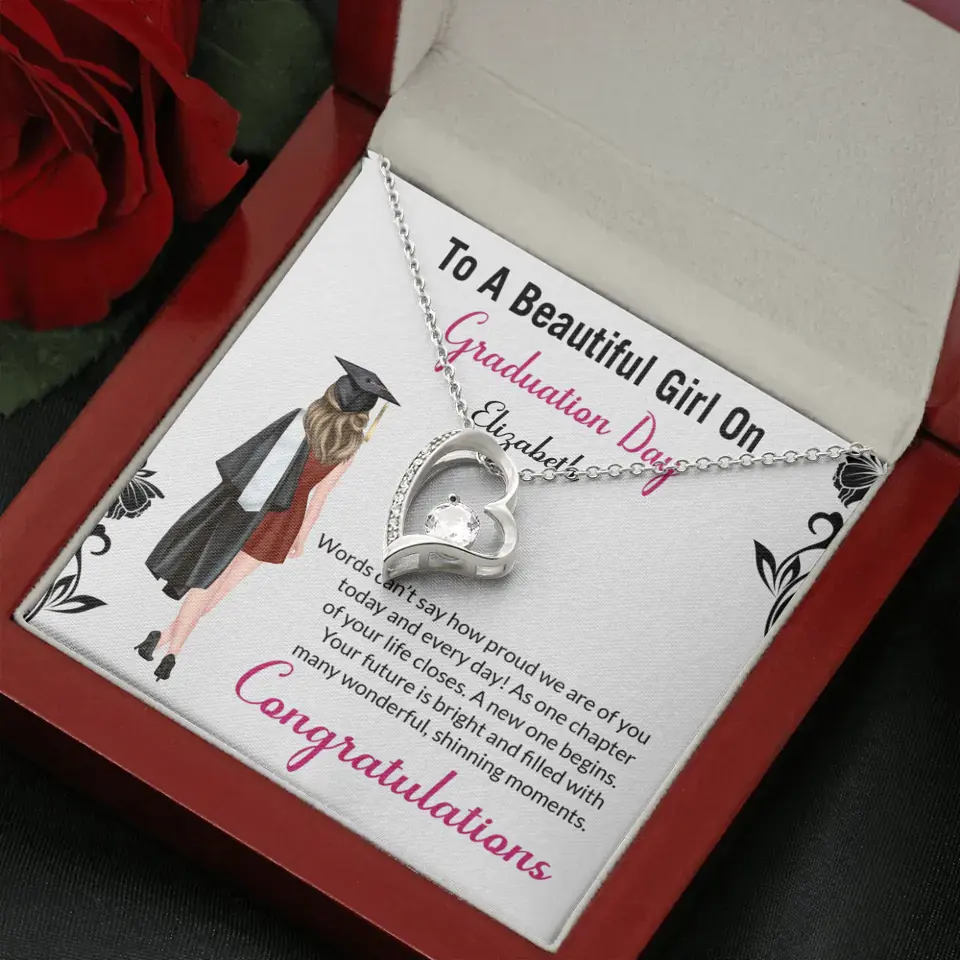 To A Beautiful Girl On Graduation Day - Personalized Necklace - Graduation Gift For Daughter/Sister - Image 31