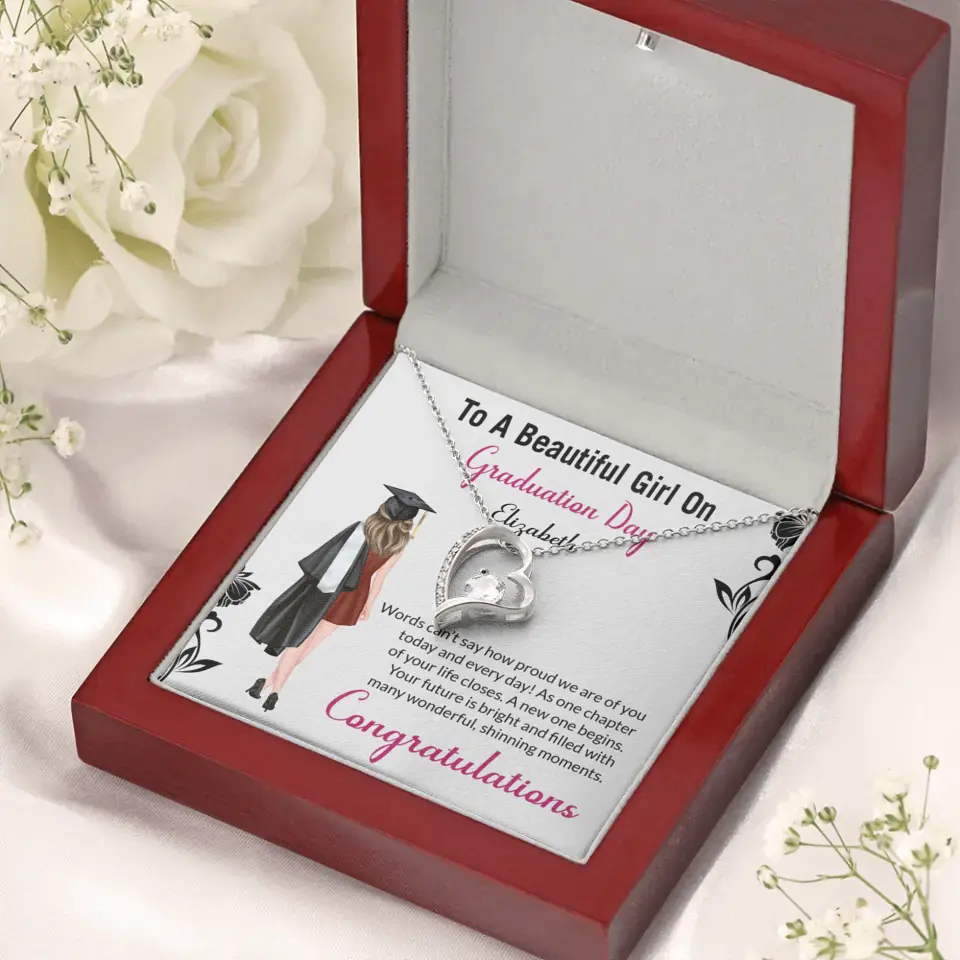 To A Beautiful Girl On Graduation Day - Personalized Necklace - Graduation Gift For Daughter/Sister - Image 32