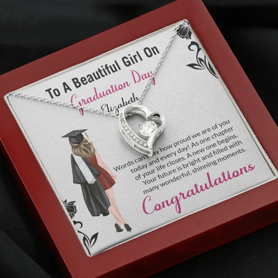 To A Beautiful Girl On Graduation Day - Personalized Necklace - Graduation Gift For Daughter/Sister - Image 33