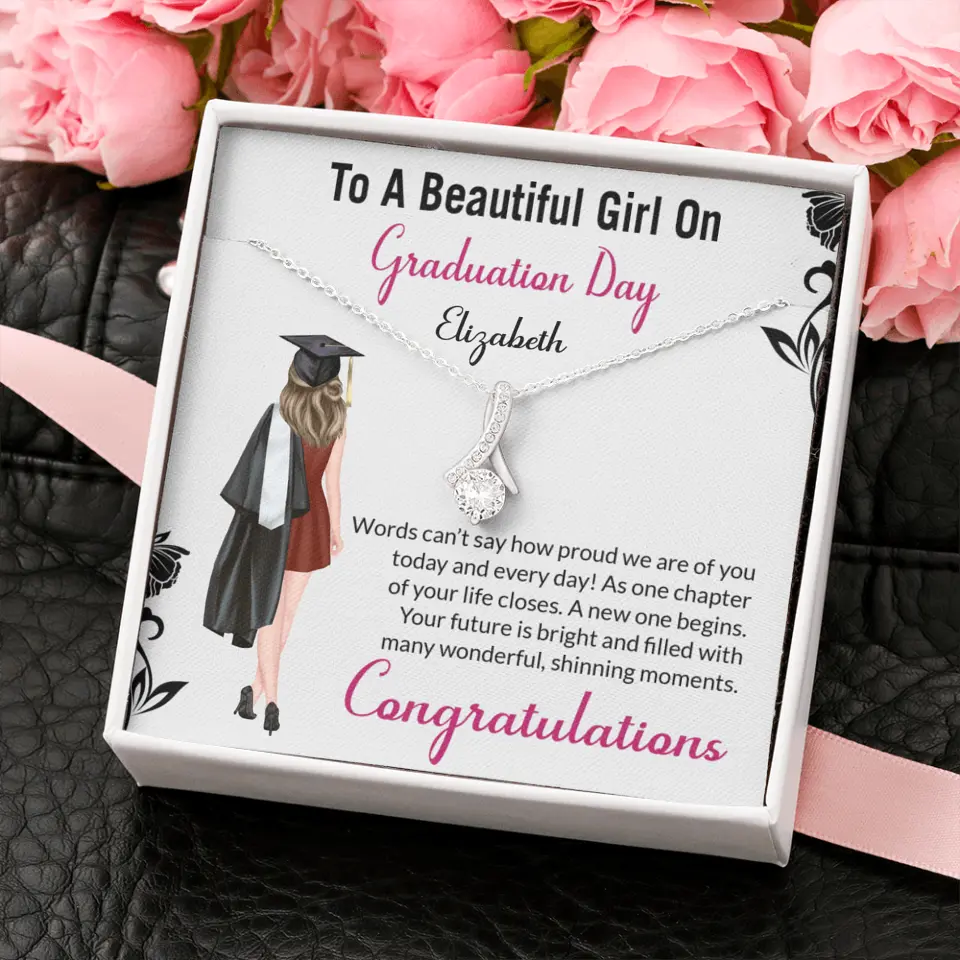 To A Beautiful Girl On Graduation Day - Personalized Necklace - Graduation Gift For Daughter/Sister - Image 38