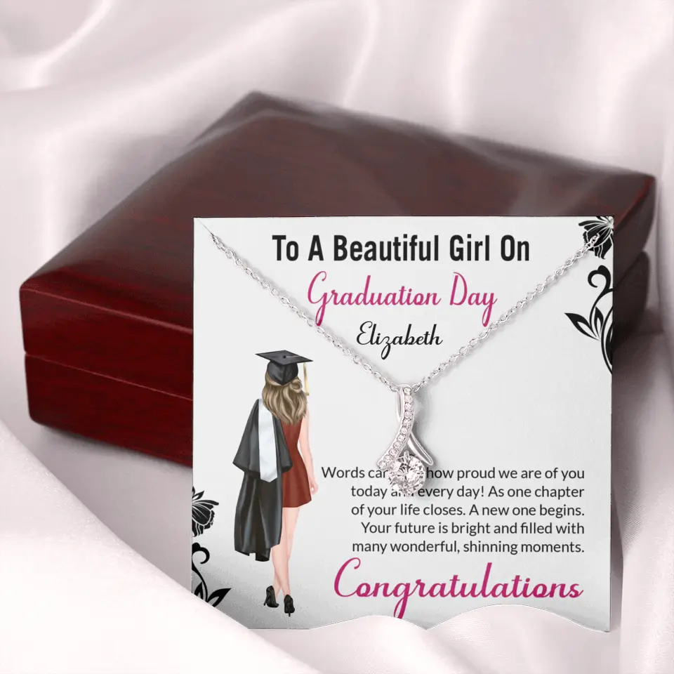 To A Beautiful Girl On Graduation Day - Personalized Necklace - Graduation Gift For Daughter/Sister - Image 44