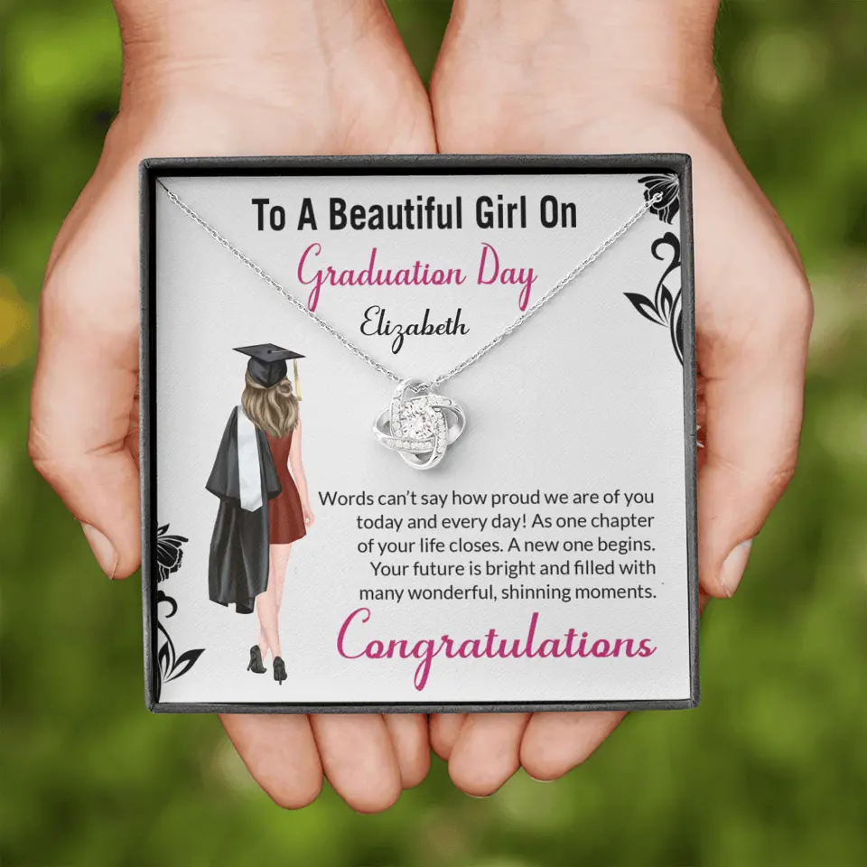 To A Beautiful Girl On Graduation Day - Personalized Necklace - Graduation Gift For Daughter/Sister - Image 5