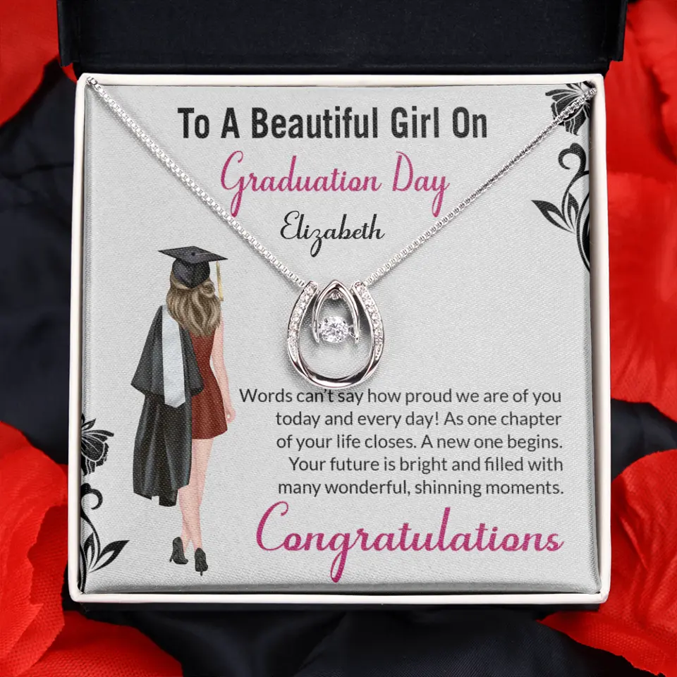 To A Beautiful Girl On Graduation Day - Personalized Necklace - Graduation Gift For Daughter/Sister - Image 50