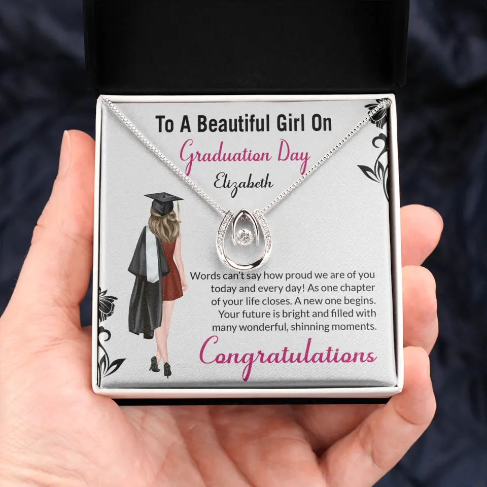 To A Beautiful Girl On Graduation Day - Personalized Necklace - Graduation Gift For Daughter/Sister - Image 51