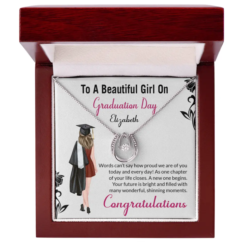 To A Beautiful Girl On Graduation Day - Personalized Necklace - Graduation Gift For Daughter/Sister - Image 57