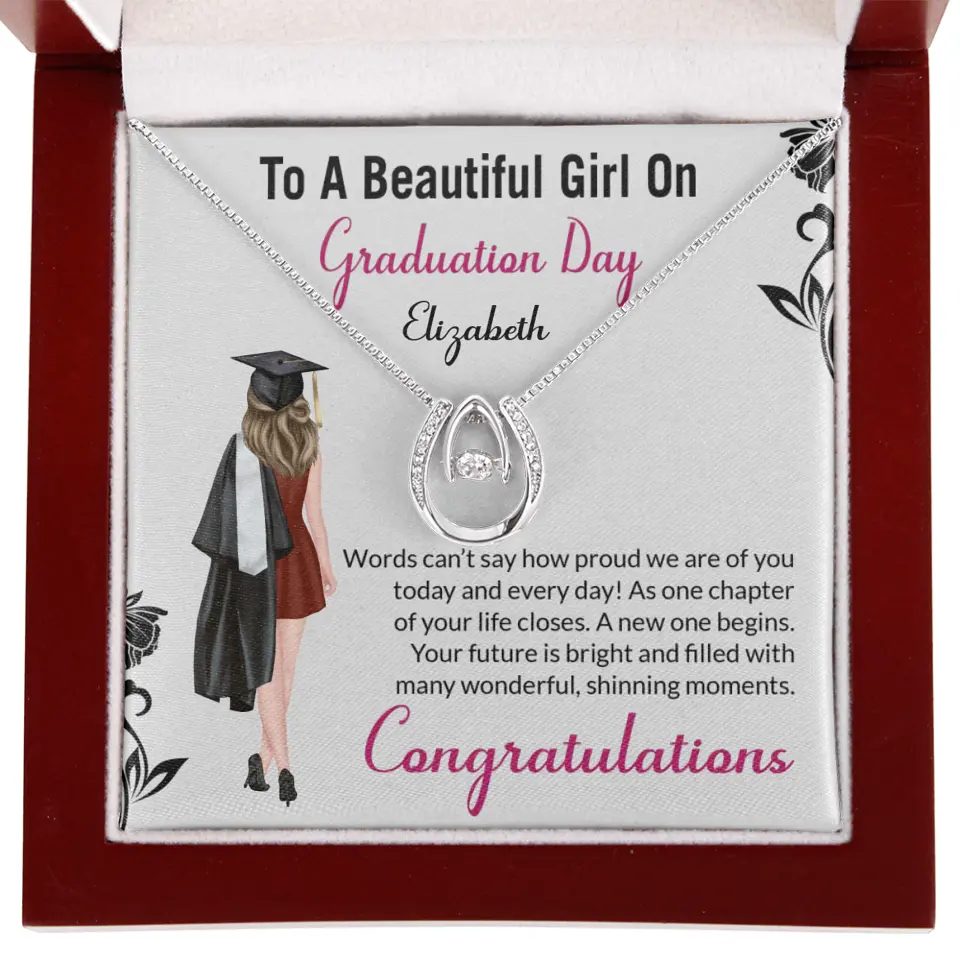 To A Beautiful Girl On Graduation Day - Personalized Necklace - Graduation Gift For Daughter/Sister - Image 63