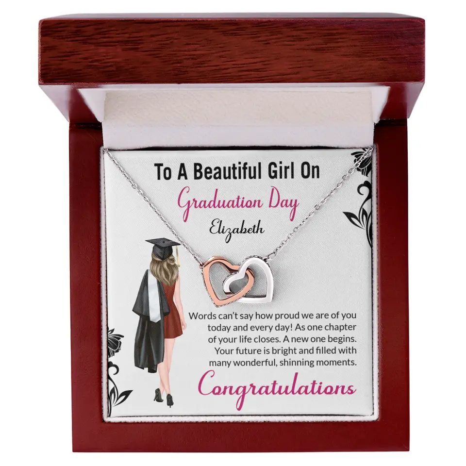 To A Beautiful Girl On Graduation Day - Personalized Necklace - Graduation Gift For Daughter/Sister - Image 69