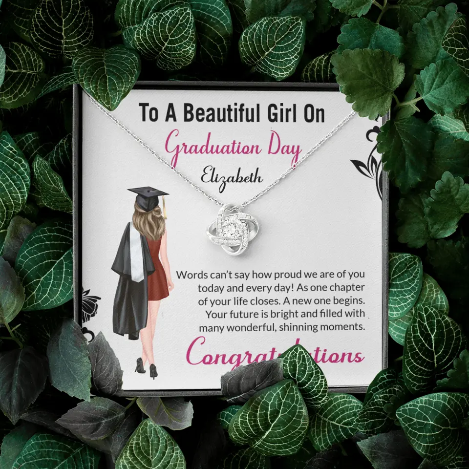 To A Beautiful Girl On Graduation Day - Personalized Necklace - Graduation Gift For Daughter/Sister - Image 7