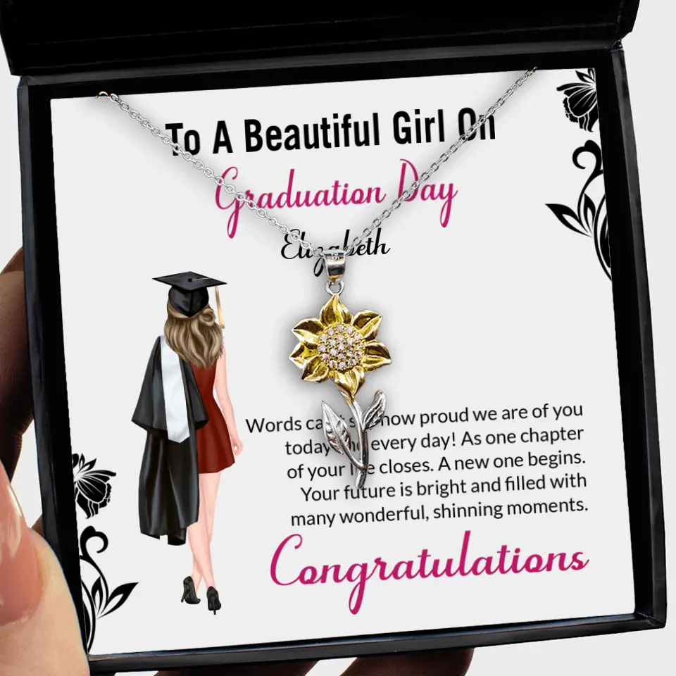 To A Beautiful Girl On Graduation Day - Personalized Necklace - Graduation Gift For Daughter/Sister - Image 72